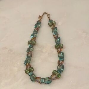 JCrew Aqua and Pink Statement Necklace